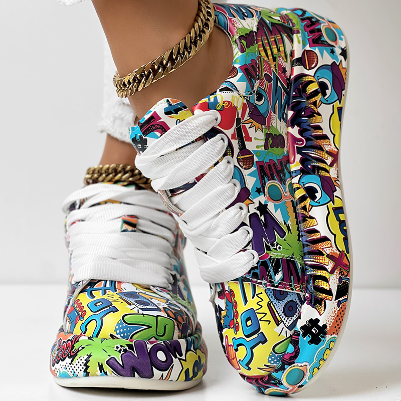 thick-sole lace-up sneakers