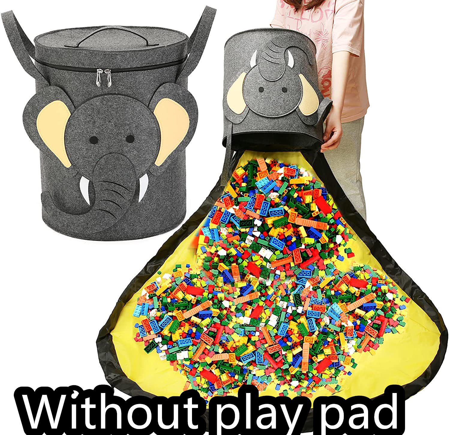 Felt Storage Bag Toy Play Mat 2 In 1 Pull Rope — foto 25