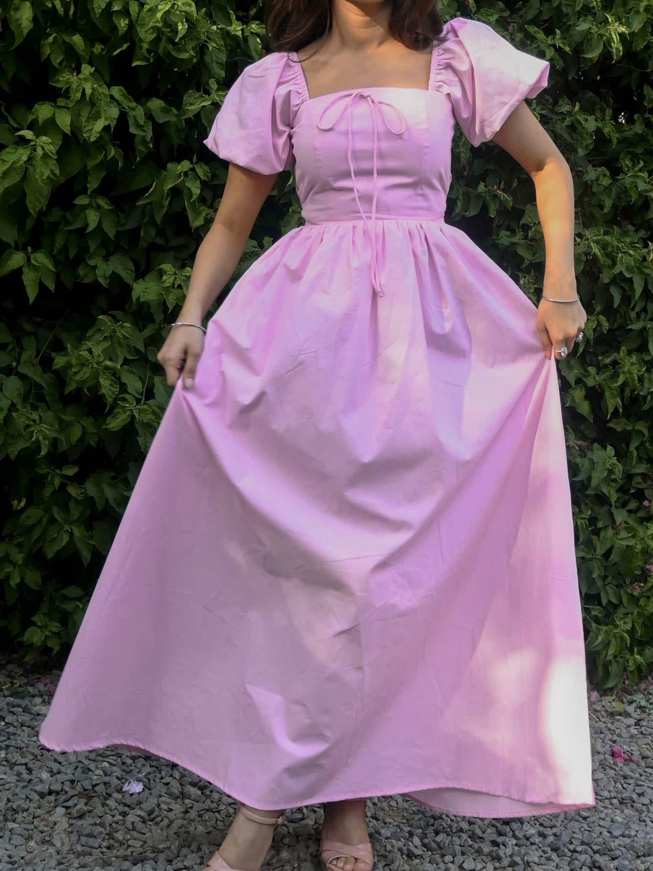 Puff Sleeve Tie Dress