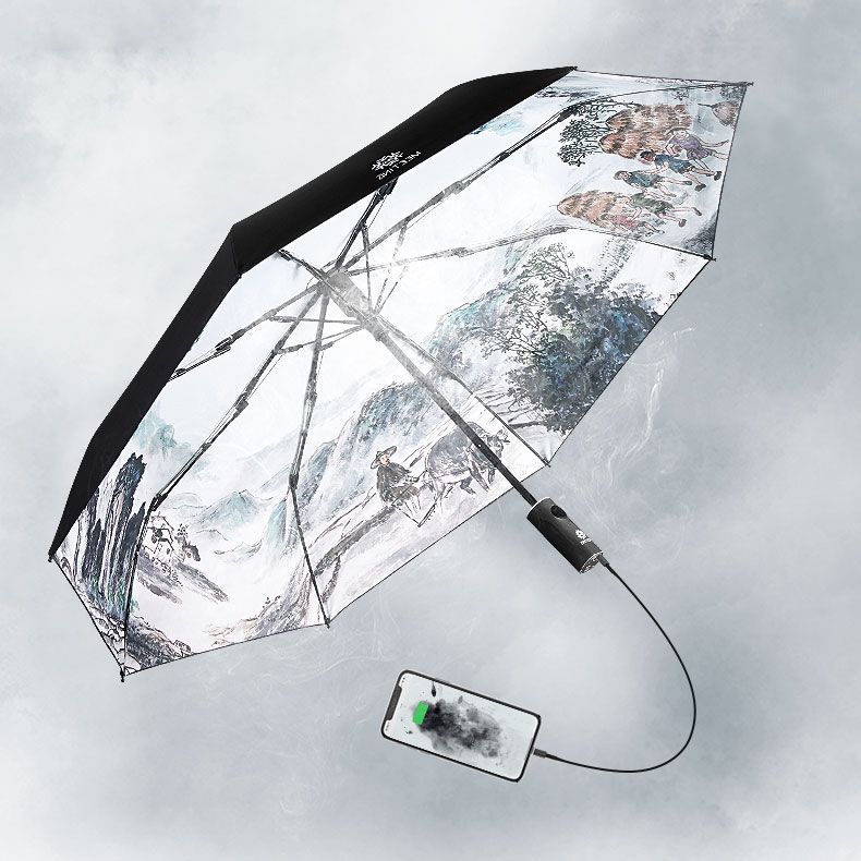 Spray Charging Cooling Folding Anti-ultraviolet Sunshade