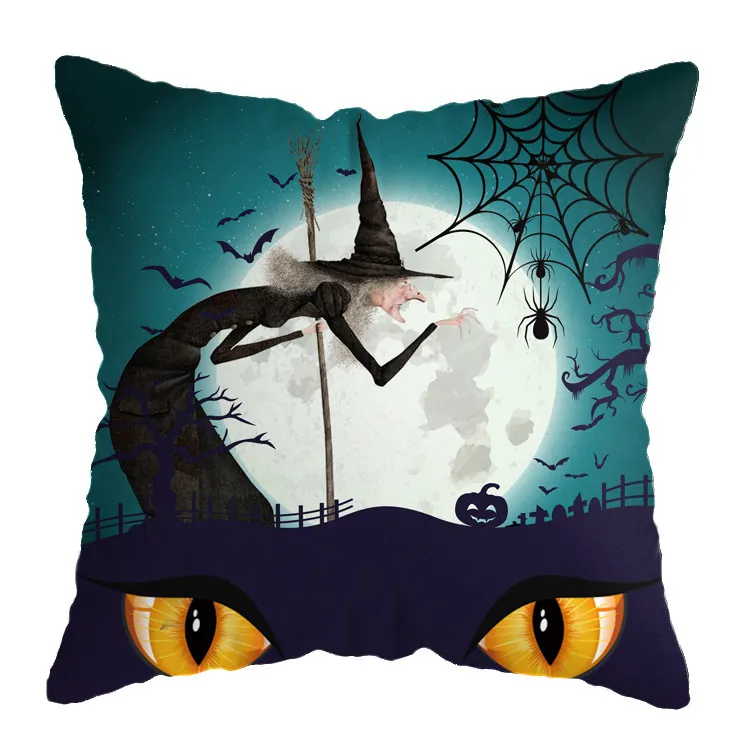 Linen Skull Halloween Pillow Cover – image 4
