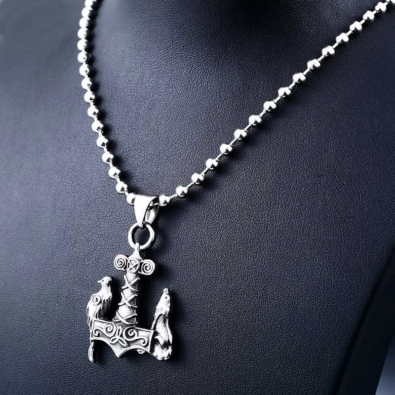 Stainless Steel Pendant Necklace Wolf