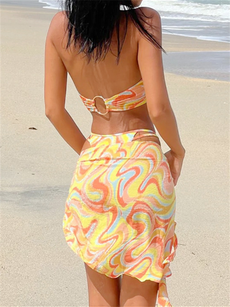 Swimwear Color Printing Three-piece Set - Image 3