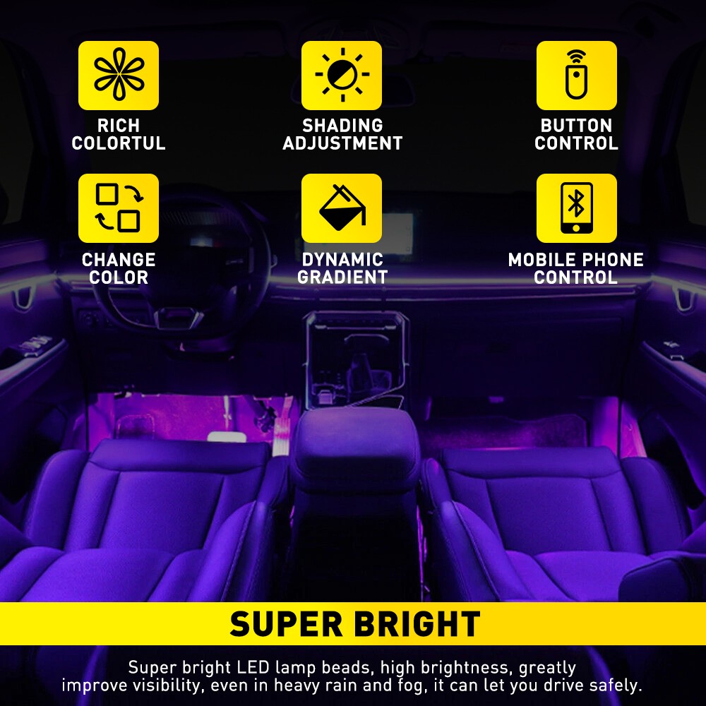 10in1 Full LED Bead Symphony Dream Car Interior Ambient Lighting Wireless Kit UK — image 3