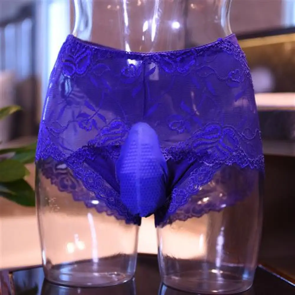 Men's Elastic Tulle Lace Shorts