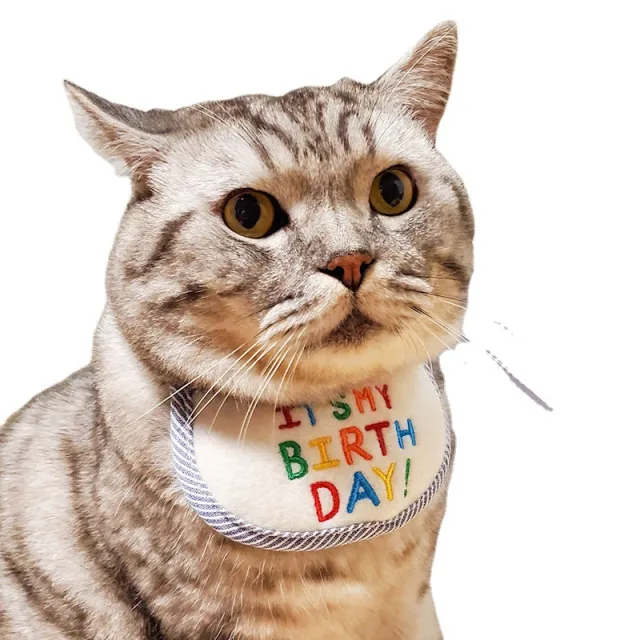 Supply Pet Cat Bib Holiday Birthday Bib Pet Supplies Bib Triangle Scarf Blue - Shop at LoveMi