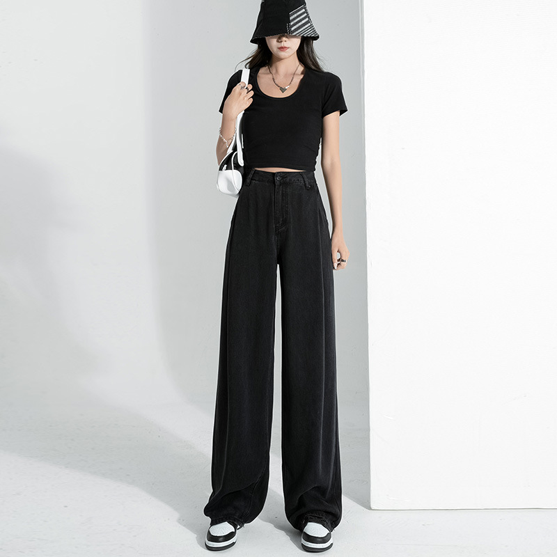 Title 4, Tencel Black Wide Leg Jeans Women