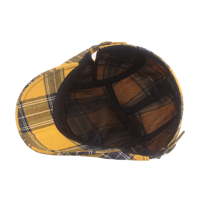 Men's And Women's Literary And Artistic Simple Plaid Sun Hat