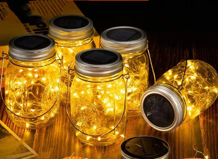 Solar Mason Jar Light Decoration Mason Jar Light Outdoor Hanging Light Mason Jar Light String – image 6