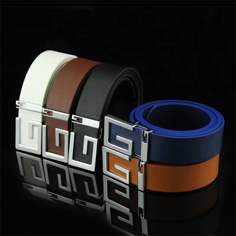 Men's and Women's Fashionable and Simple Smooth Buckle Belts