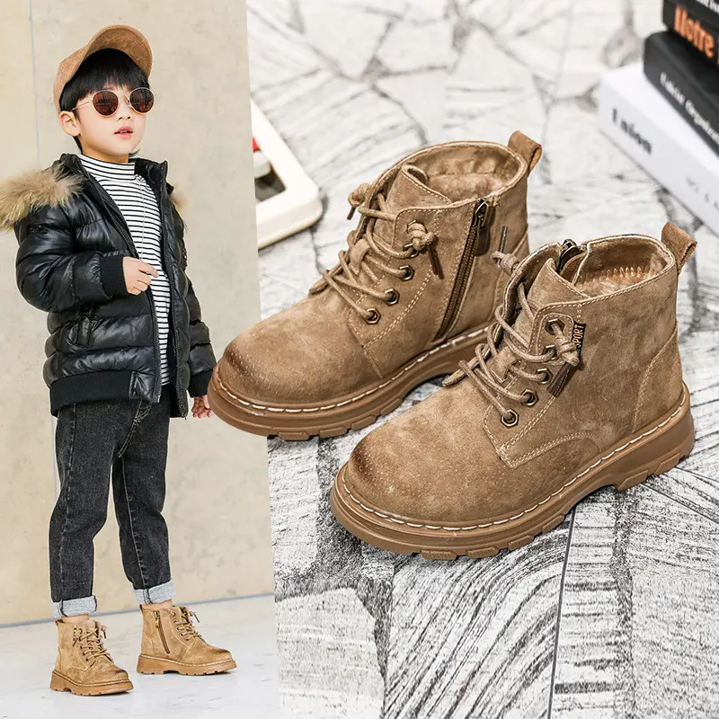 CUHK Children's British Baby Soft-soled Cowhide Cotton