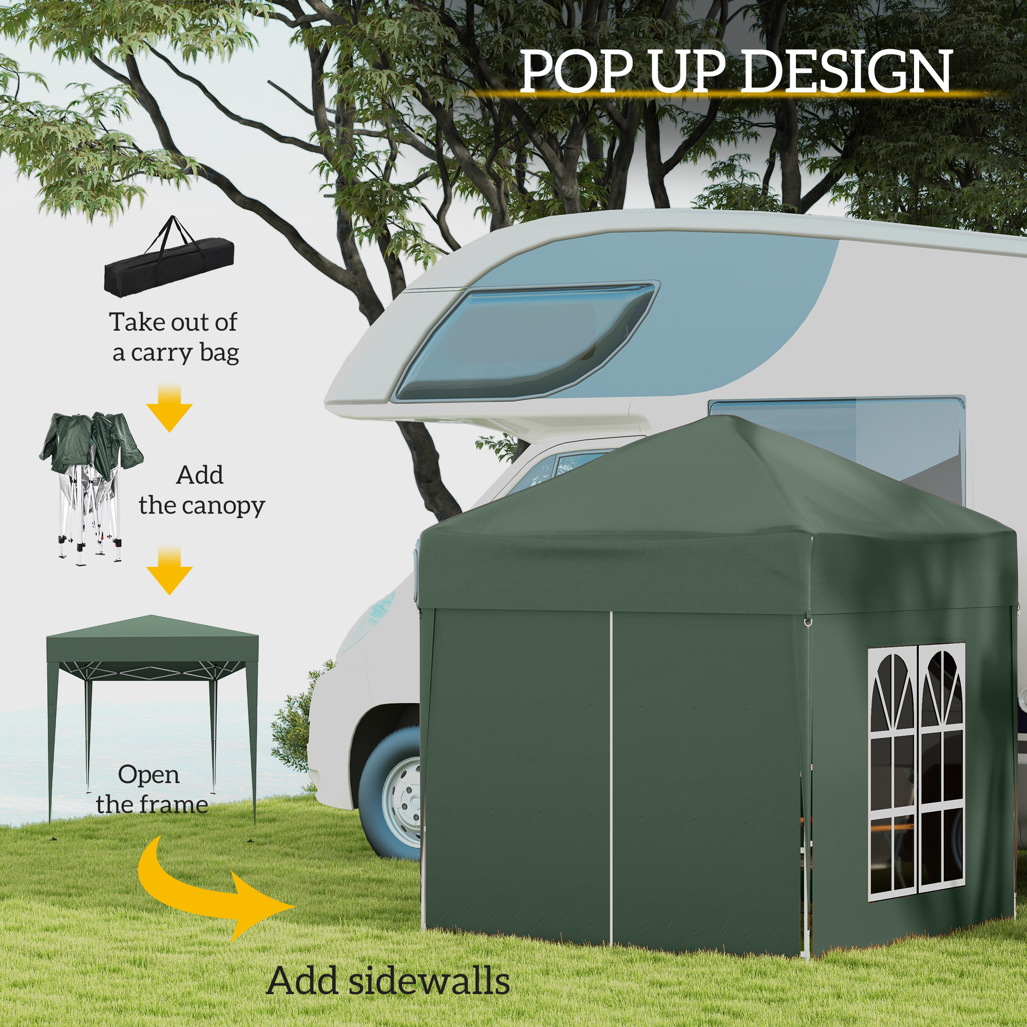 2 X 2-meter Garden Pop-up Pavilion, Wedding Party Tent, Waterproof Sunshade — image 8