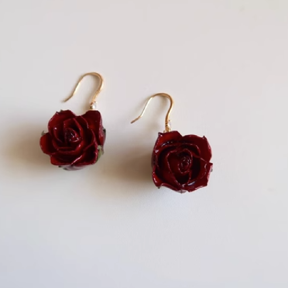 Title 8, New Fashion Summer Rose Earrings, a stylish and...