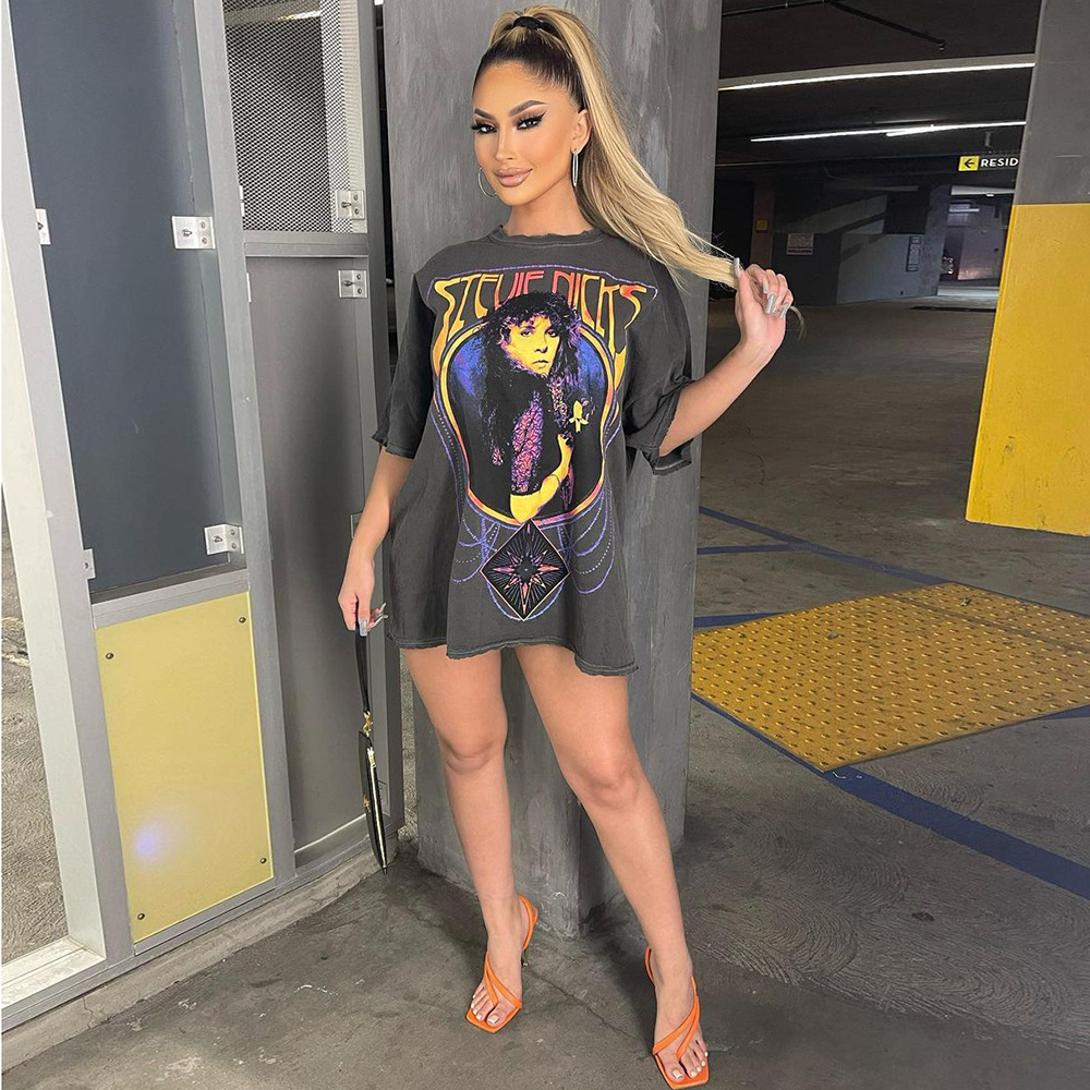 Women's Street Casual Home Print Loose T-Shirt