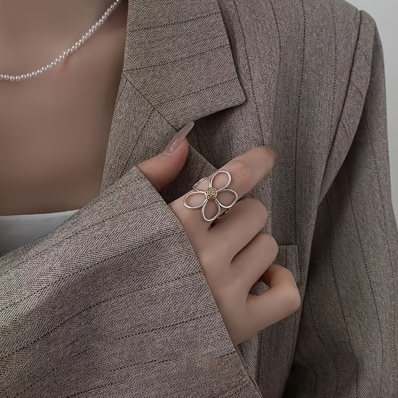 1pcs Open Ring For Women Minimalist Niche Design Versatile Fashion Index Finger Ring thumbnail 1