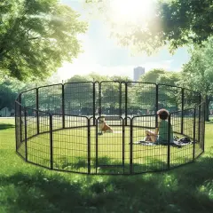 Of Heavy-duty Metal Pet Sports Fence - Black - View 1