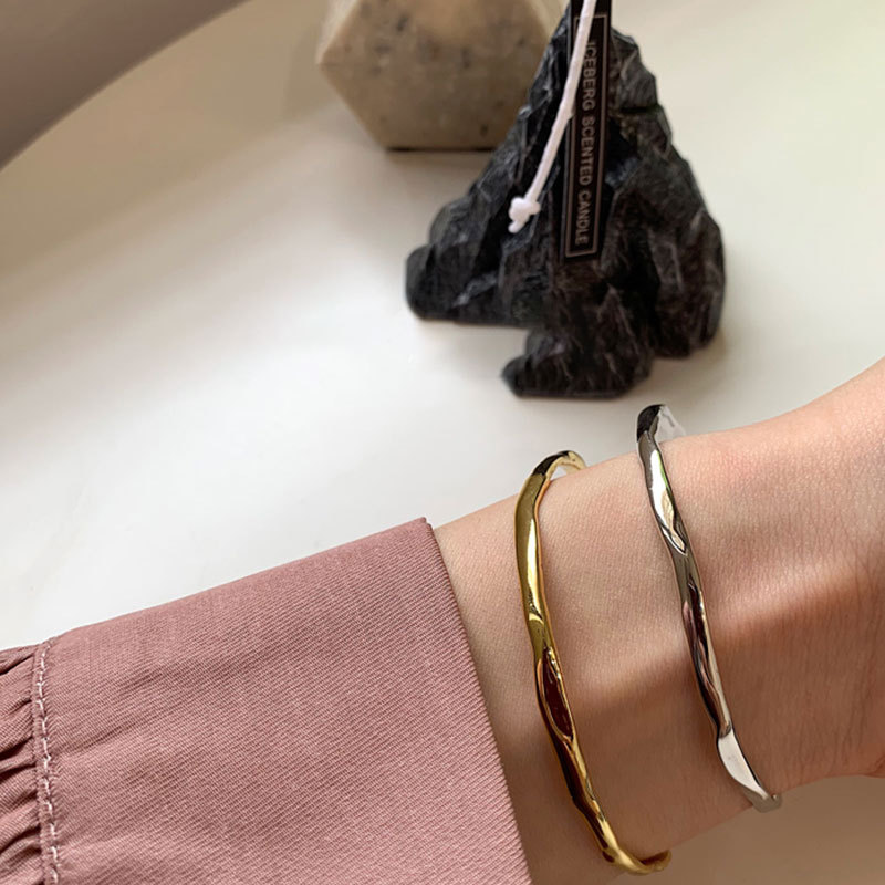 925 Sterling Silver Irregular Bump Texture Bracelet