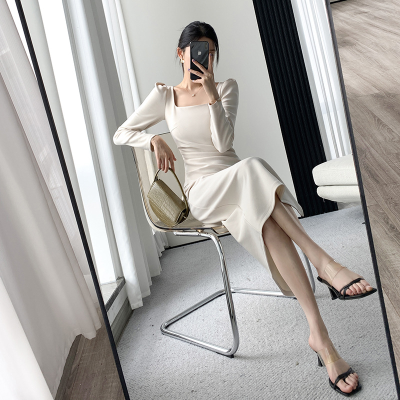 Long Sleeve Square-Neck Maxi Dress, picture 4 of 7