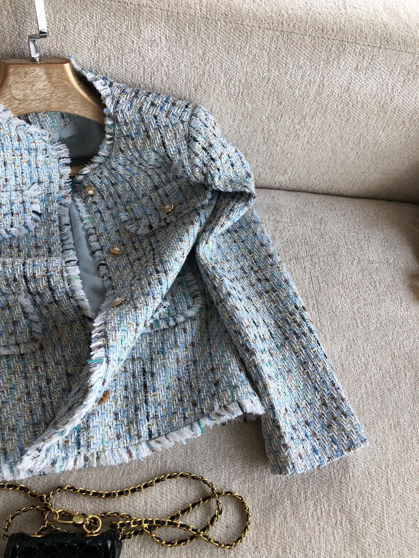 Title 10, Manteau décontracté en tweed à bords bruts