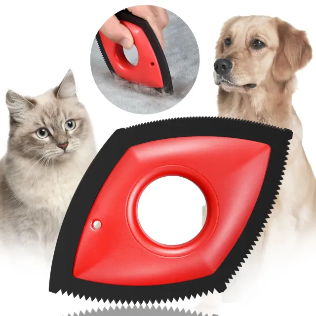 Pet Hair Remover Cat Fur Cleaning Device Carpet Sofa Car Detail Scraper Dog Lint Removal Silicone Dog Cat Fur Removal Brush Red - Shop at LoveMi