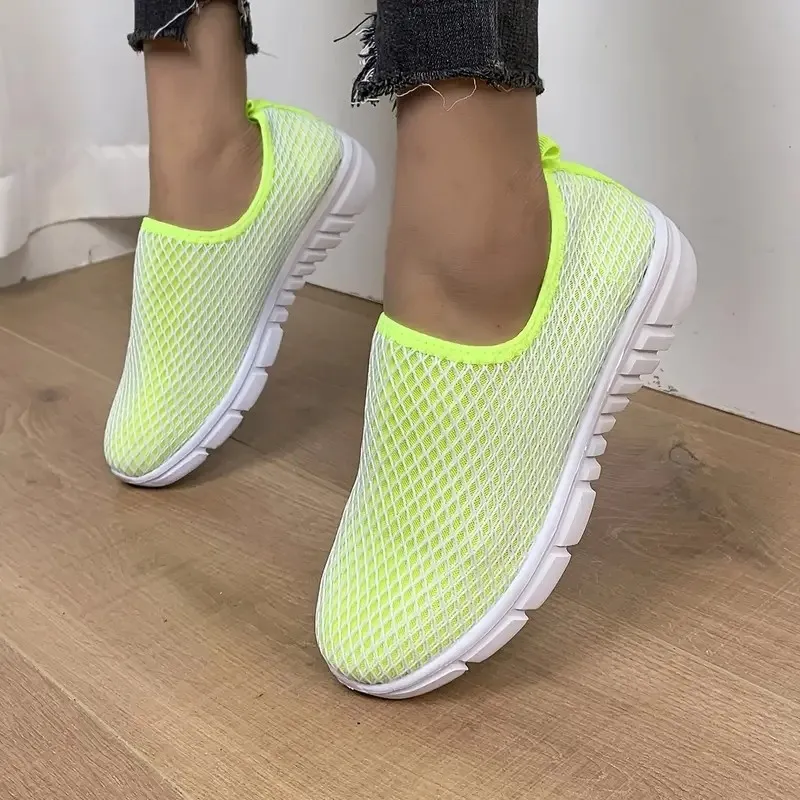 Cnady Colour Sports Shoes Summer Walking Running Flats Shoes Women Sneakers - Green