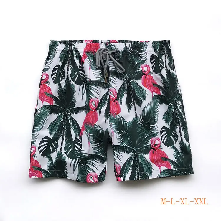 Men's Floral Board Shorts Quick-Dry Beach Swim Trunks with Drawstring