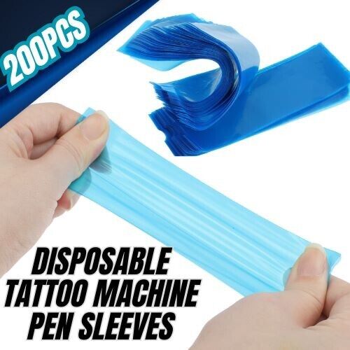 200 Tattoo Pen Sleeves for Machine Pen. we ship only inside the US, USPS First Class Package 2 Day Handling, 2-5 Day Shipping. 200PCS Disposable Tattoo Machine Pen Clip Cord Sleeves Supply Cover Plastic Bags. Disposable use only. It is suited for filter t