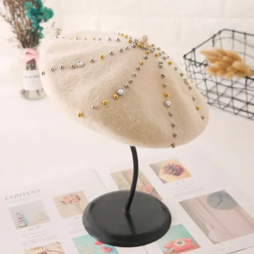 Women's Woolen Elegant Beret Versatile Creamywhite - Shop at LoveMi