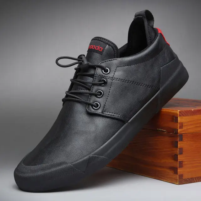 New Style Men's Leather Casual Shoes Flat Shoes Gold - Shop at LoveMi