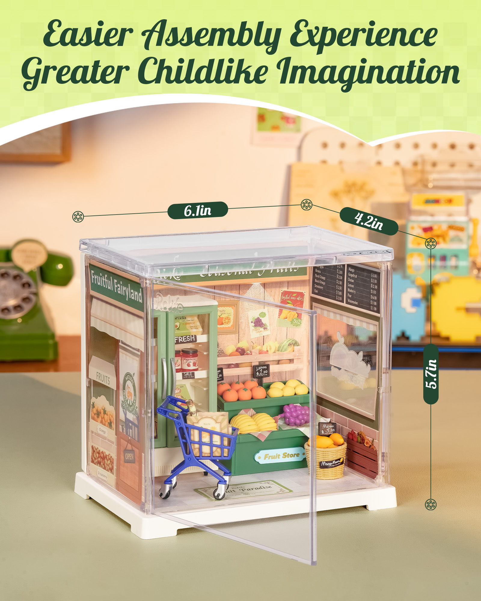 Rolife Super Creative DIY Plastic Mini House Set - 3D Puzzle With Dust Cover, Compatible With Mini Figures, Multiple Themes Available, Home Decor, Teen And Adult Gift