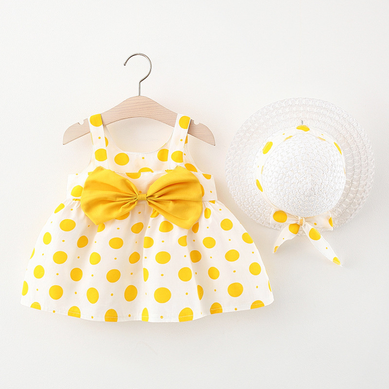 Polka Dot Bow Infant Korean Style Tank Top Skirt