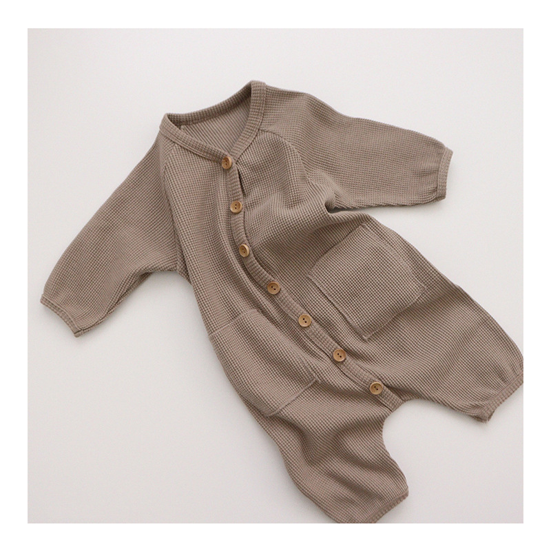 Spring New Clothes Boys And Girls' Waffle Cardigan Coat