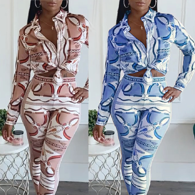 Title 4, Womens Printed Long Sleeve Two-piece Suit Effo...