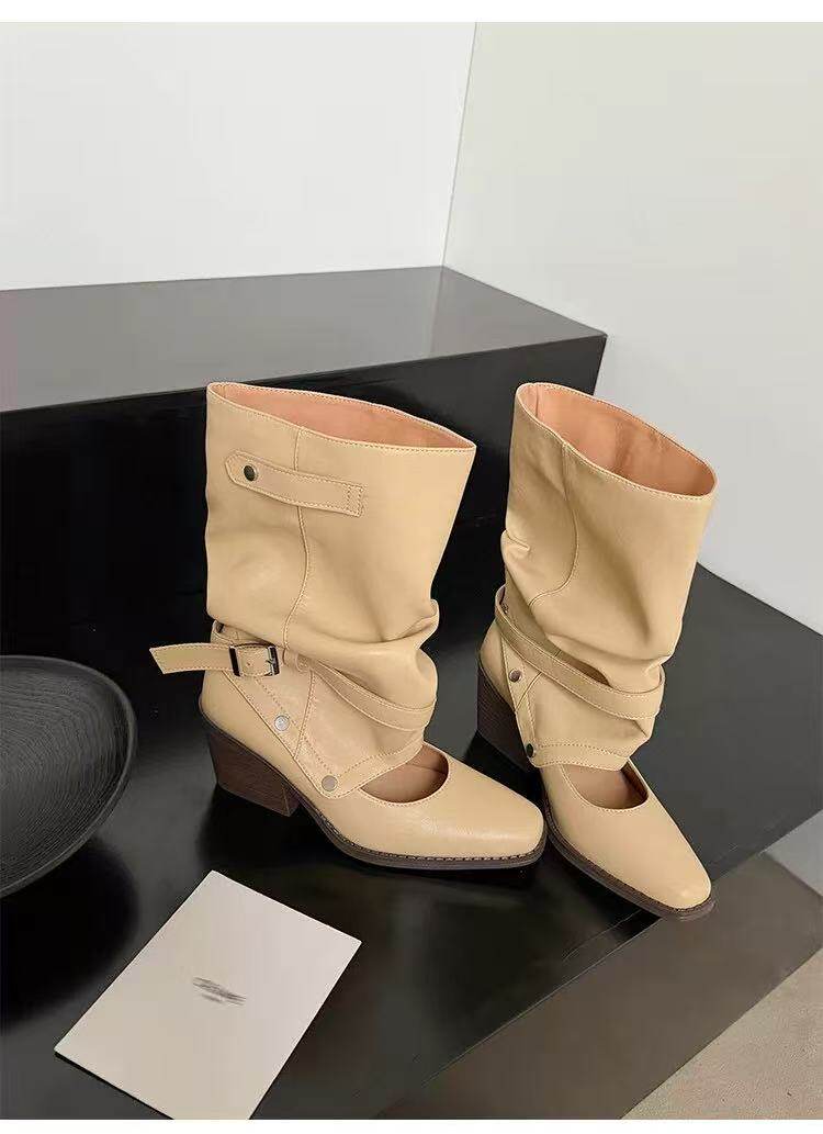 Slip-On Block Heel Boots, picture 2 of 4