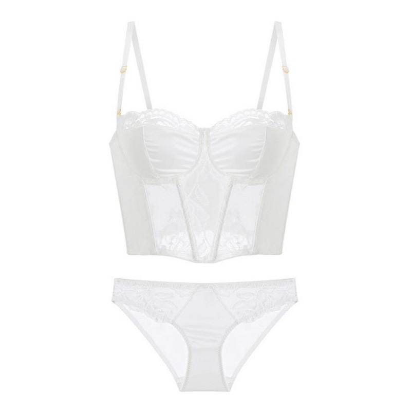 Tank Top Bra Set Push Up Soft Underwire Push Up Women's French Lace