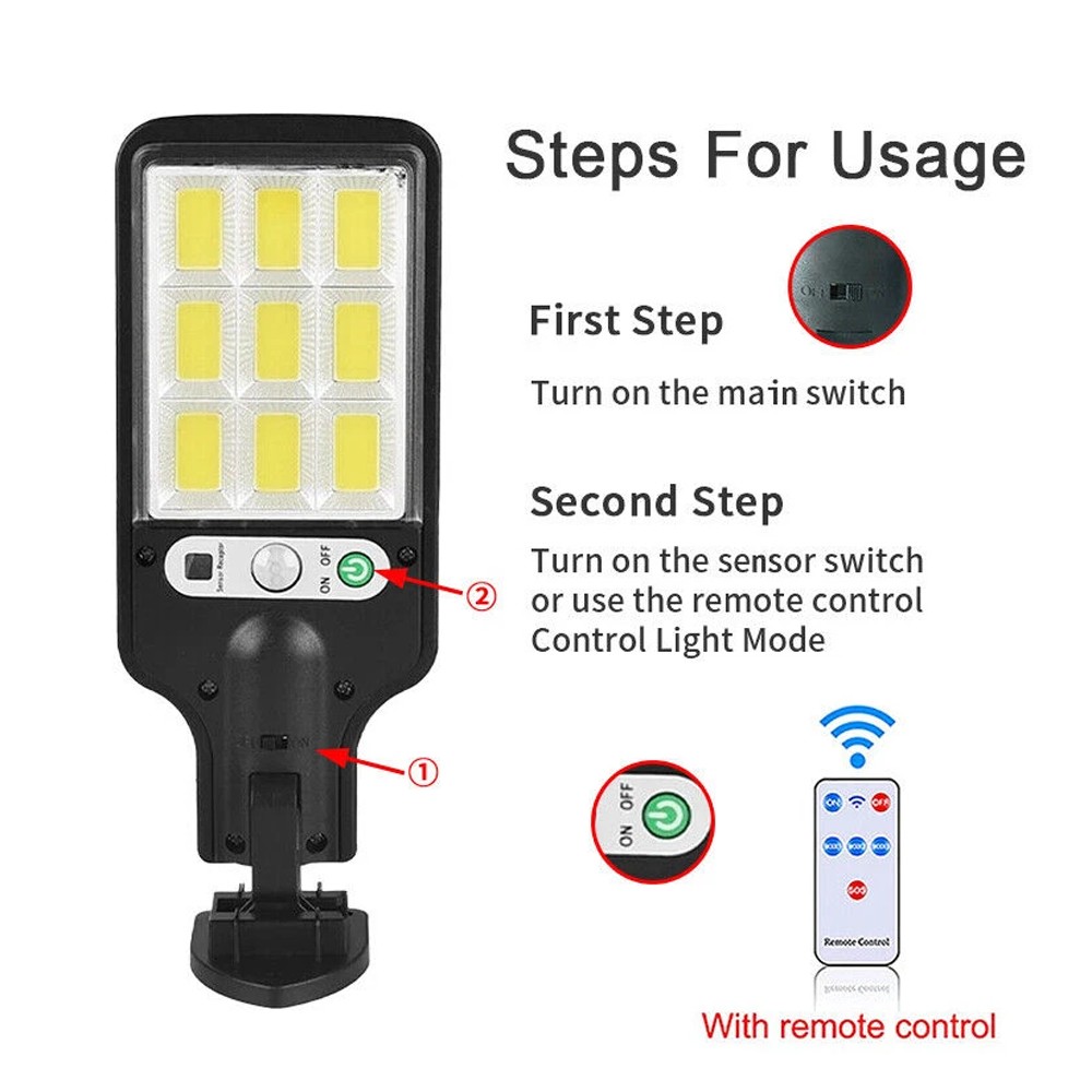 4PCS 6000W LED Solar PIR Motion Sensor Wall Light Security Garden Lamp WRemote — image 10