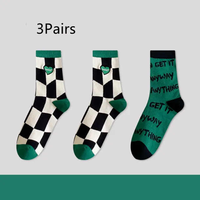 Green Women's Spring And Autumn Stockings 3Pairs D - Shop at LoveMi