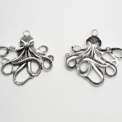 Diy Retro Zinc Alloy Accessories Accessories Marine Animal Single Hanger Octopus Pendant - Antique Silver10Pcs - View 1
