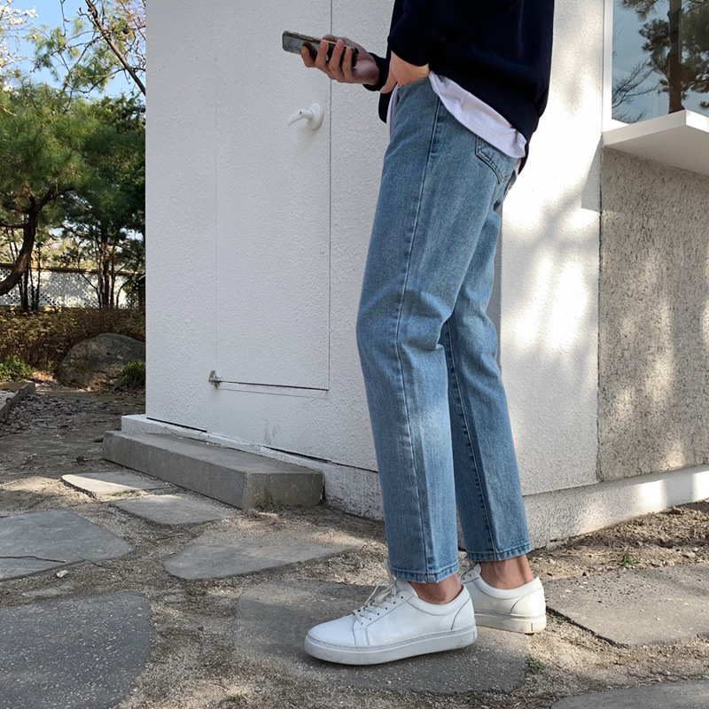 Loose Straight Cropped Pants Retro Trousers