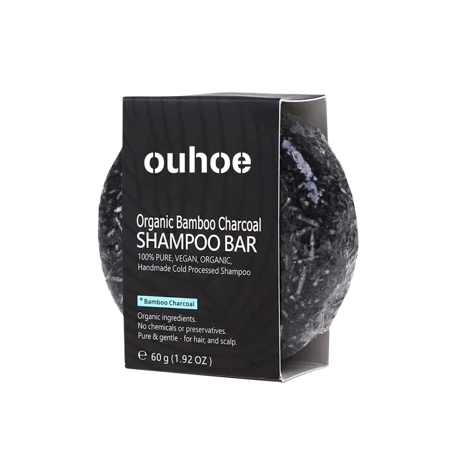 OUHOE Organic Bamboo Charcoal Shampoo Bar, Deep Cleansing Scalp Strong And Strong Hair Nourishing Repair Improve Dry Shampoo Soap