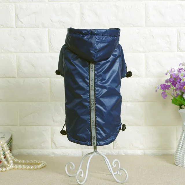 Waterproof Hooded Warm Pet Dog Raincoat Blue - Shop at LoveMi