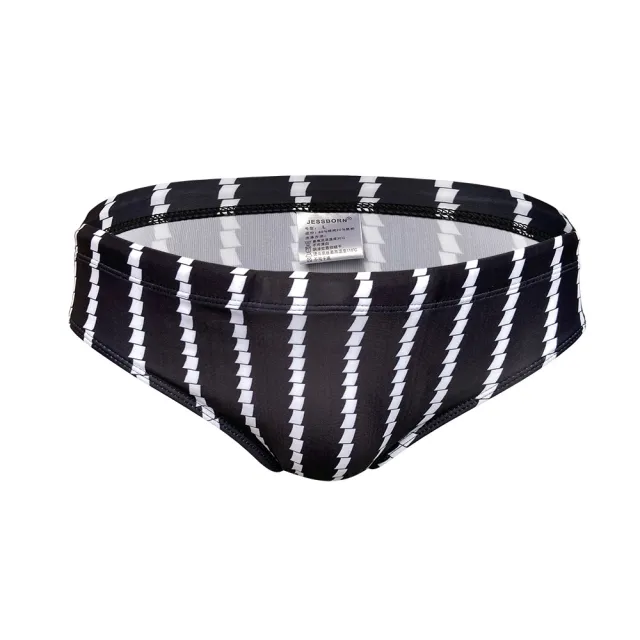 Low Rise Tight Vertical Stripes Beach Training Competition Swimsuit Black - Shop at LoveMi