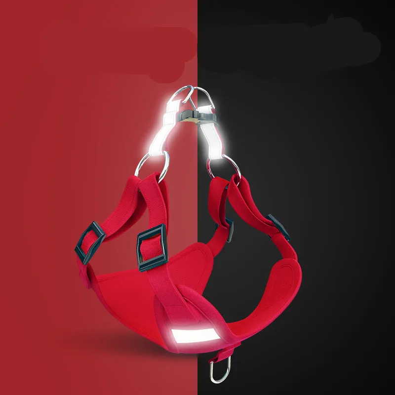 Pet Dog Harness Reflective Dog Leash Vest Type Set