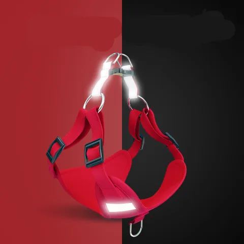 Pet Dog Harness Reflective Dog Leash Vest Type Set