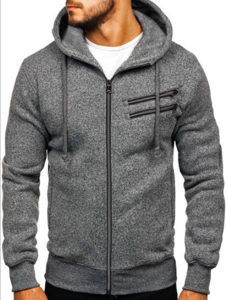 Title 5, Mens Fleece Cardigan Zippered Hoodie Jacket. P...