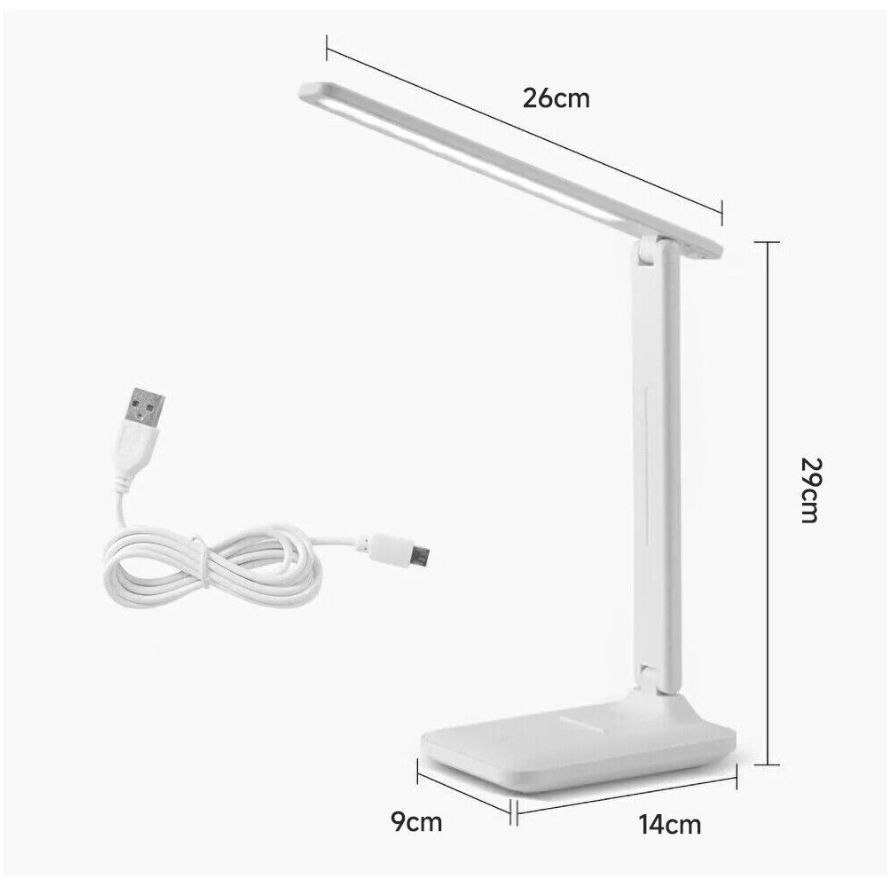 LED USB Rechargeable Desk Lamp | Flexible Touch Dimmable Light | Bedside Reading