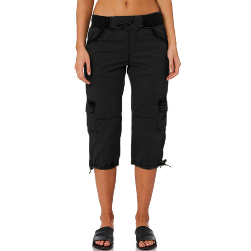 Casual Loose Ladies Drawstring Elastic Waist Overalls