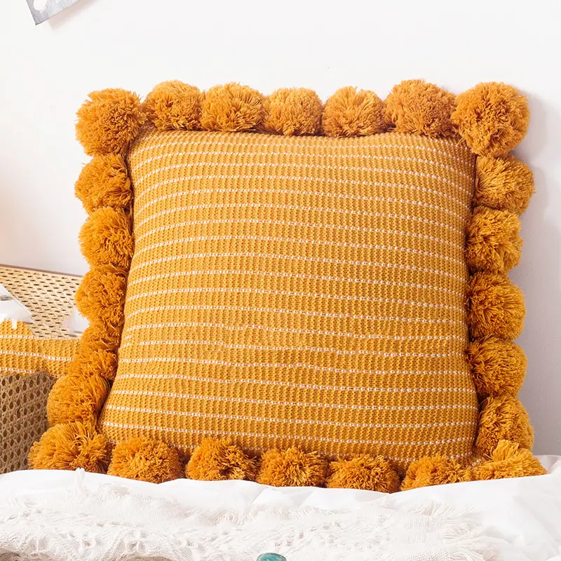 Throw Pillow Bed Sofa Cushion Waist Knitted