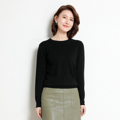 Loose And Versatile Round Neck Wool Base Sweater