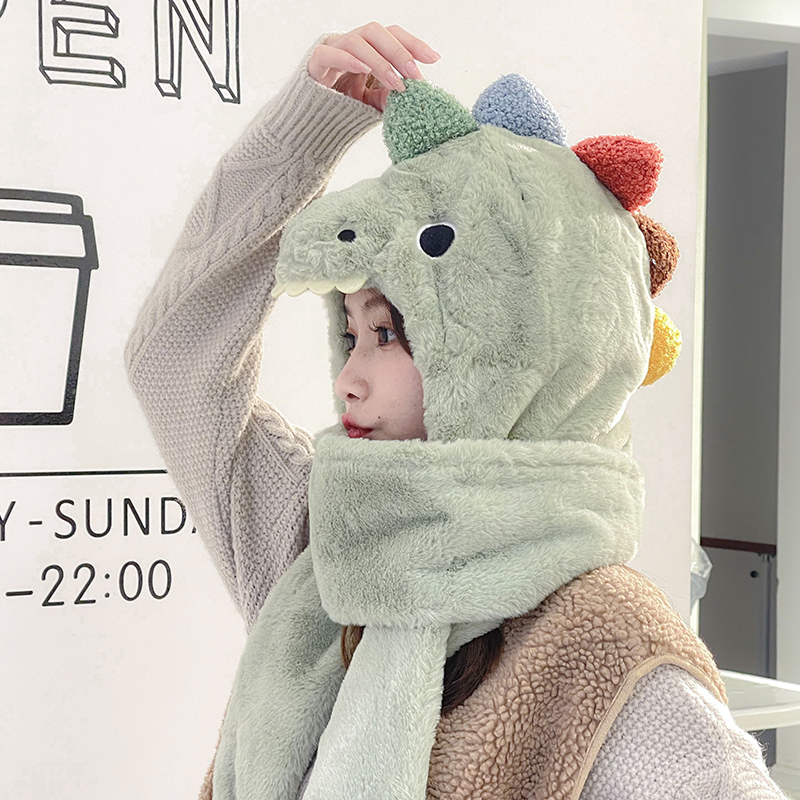 Three Dinosaurs Scarf Hat And Gloves Set